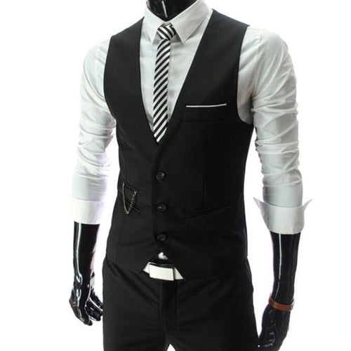 2019 New Arrival Dress Vests For Men Slim Fit Mens Suit Vest Male Waistcoat Gilet Homme Casual Sleeveless Formal Business Jacket